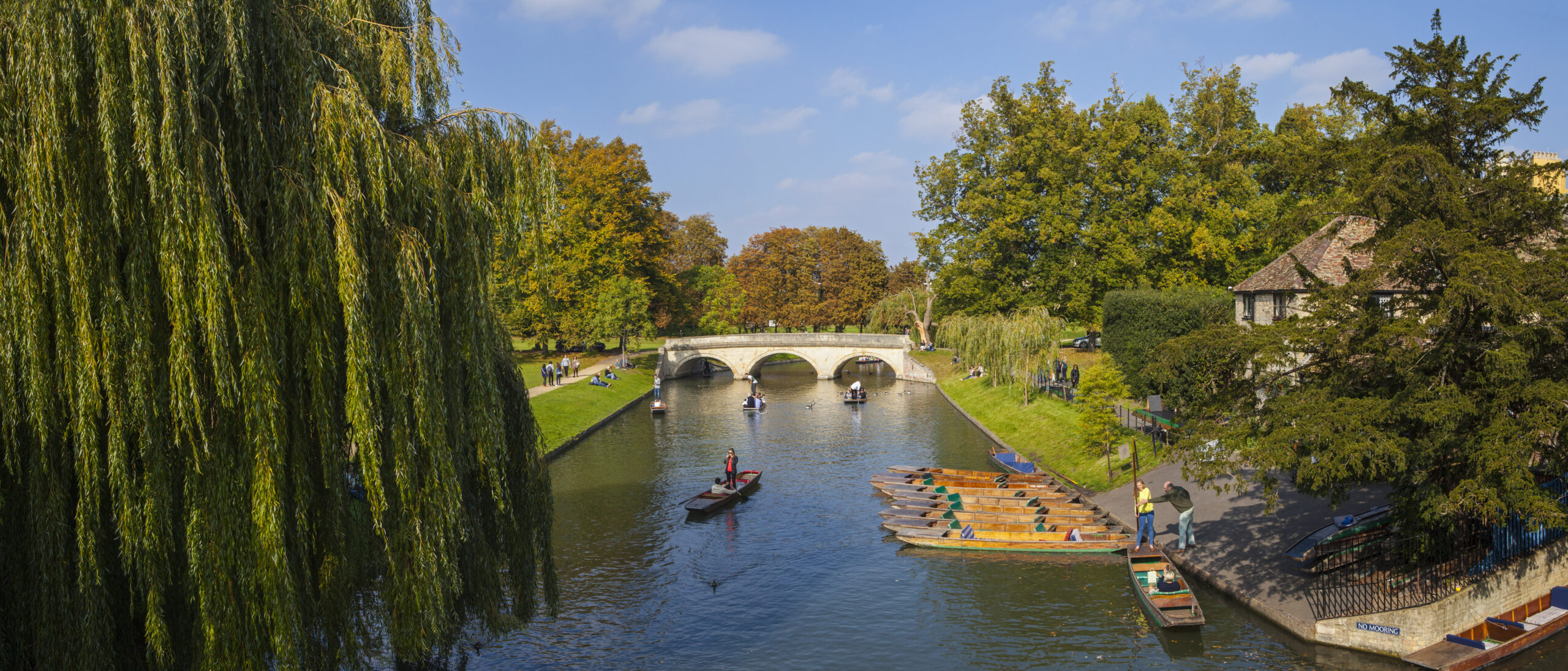 Punting on the River Cam and Trinity Bridge