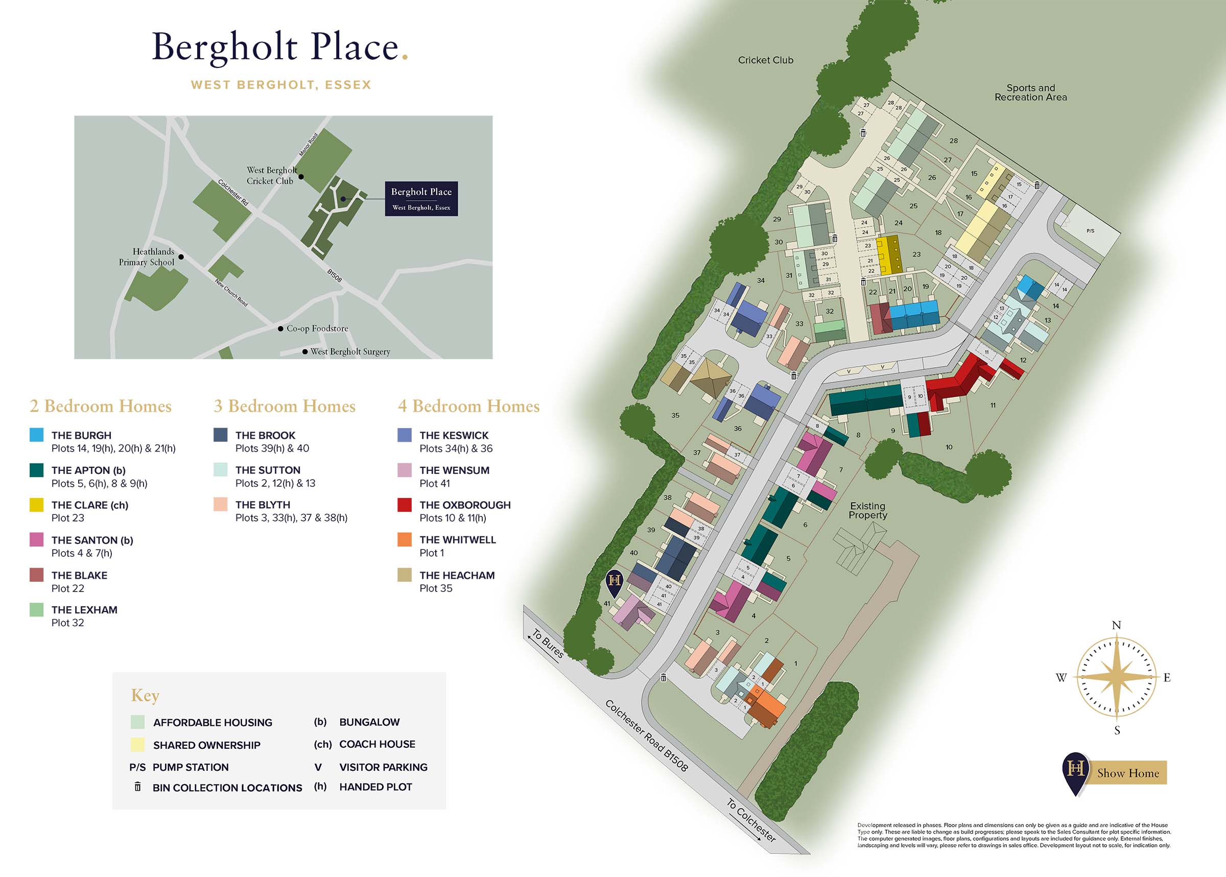 Bergholt Place - Site Plan Dec 21 - Hopkins Homes