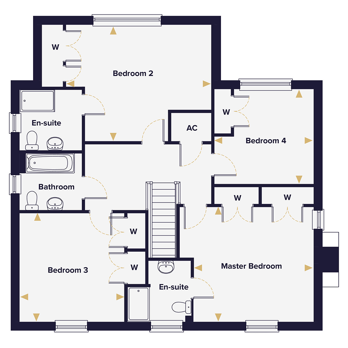 The Denton First Floor Plan - Drayton - Hopkins Homes