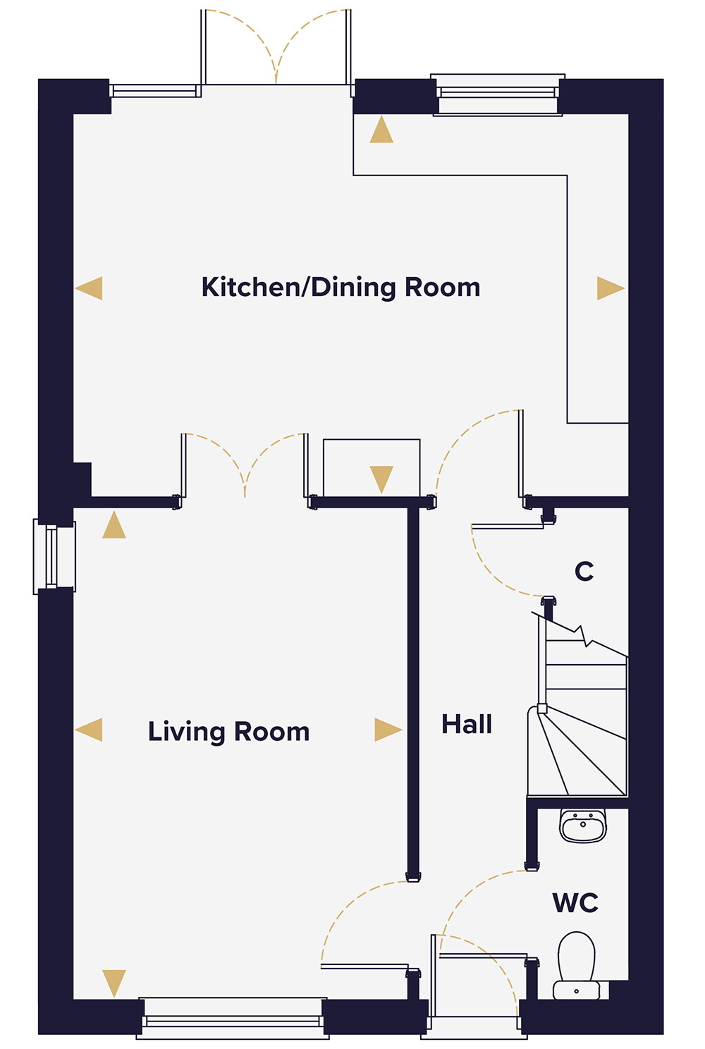 The Liston Ground Floor Plan - Drayton - Hopkins Homes