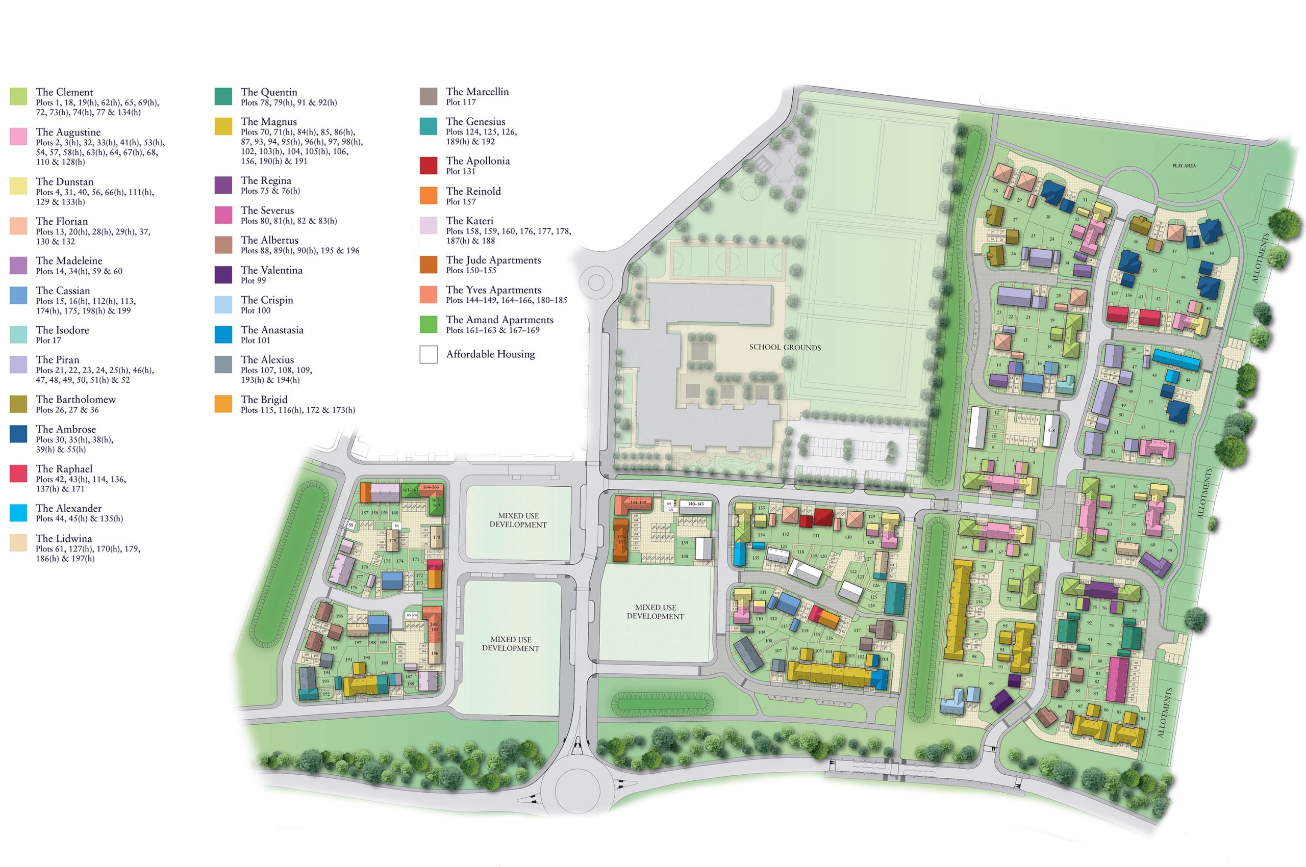 St James' Park Site Plan - Hopkins Homes