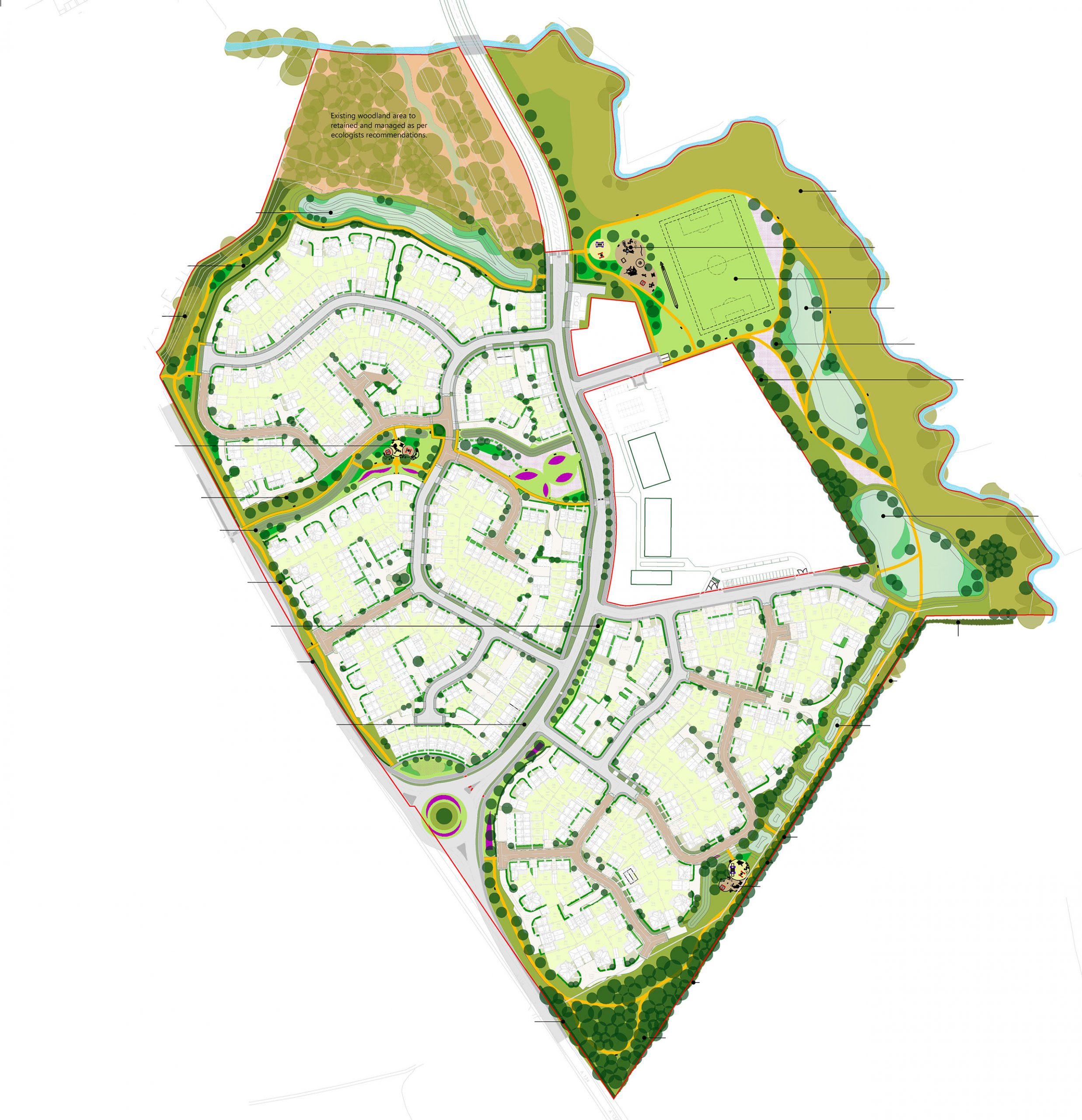 Rushbrooke Lane - Illustrative Masterplan - Hopkins Homes