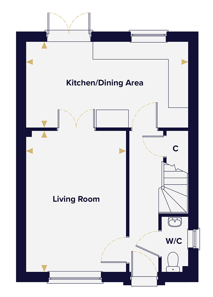 The Elder Ground Floor Plan - Kingsfleet - Hopkins Homes
