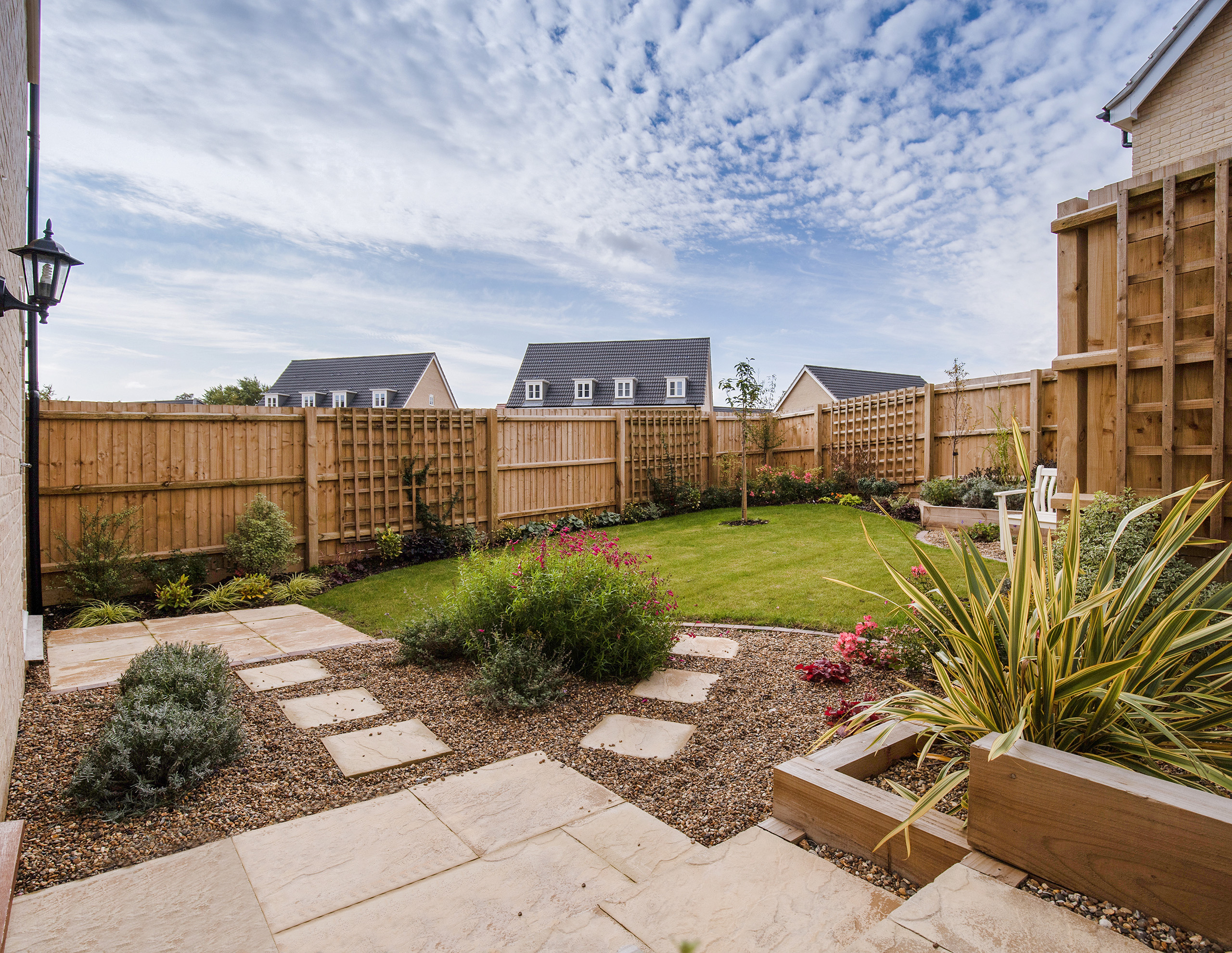 The show home garden at Kingsfleet, Thetford