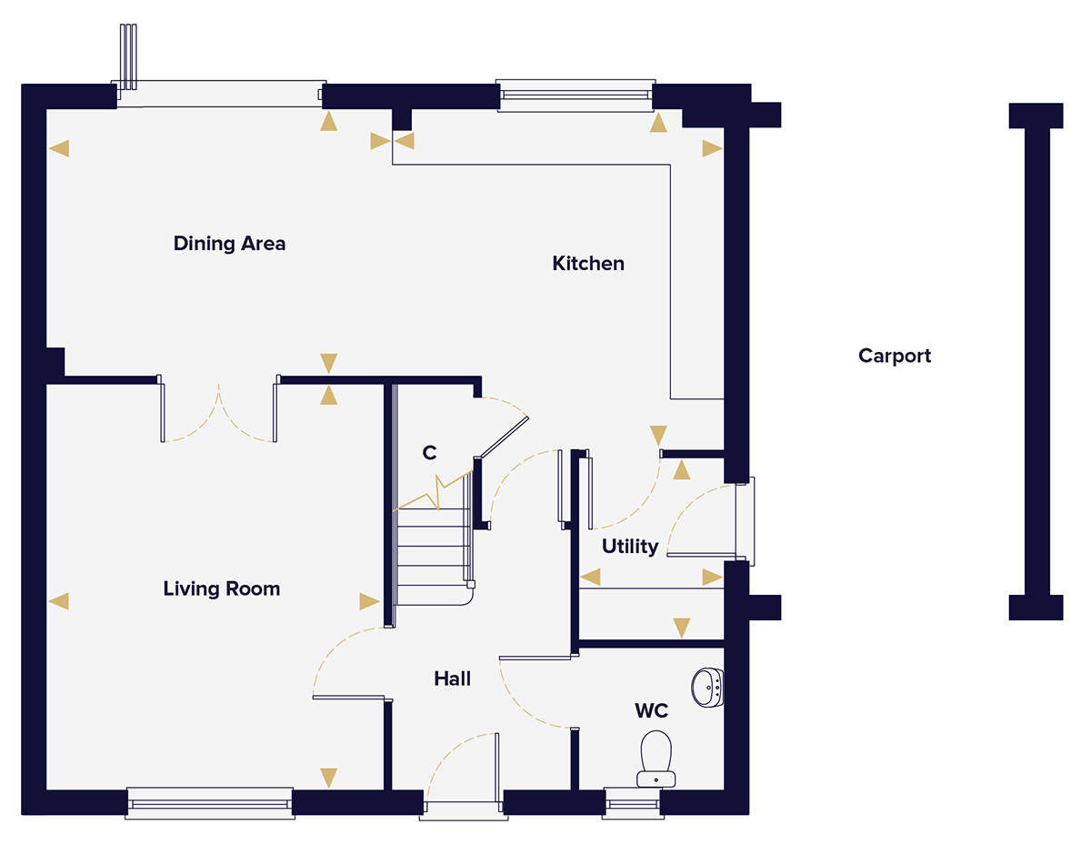 The Chiltern Ground Floor Plan Hopkins Homes