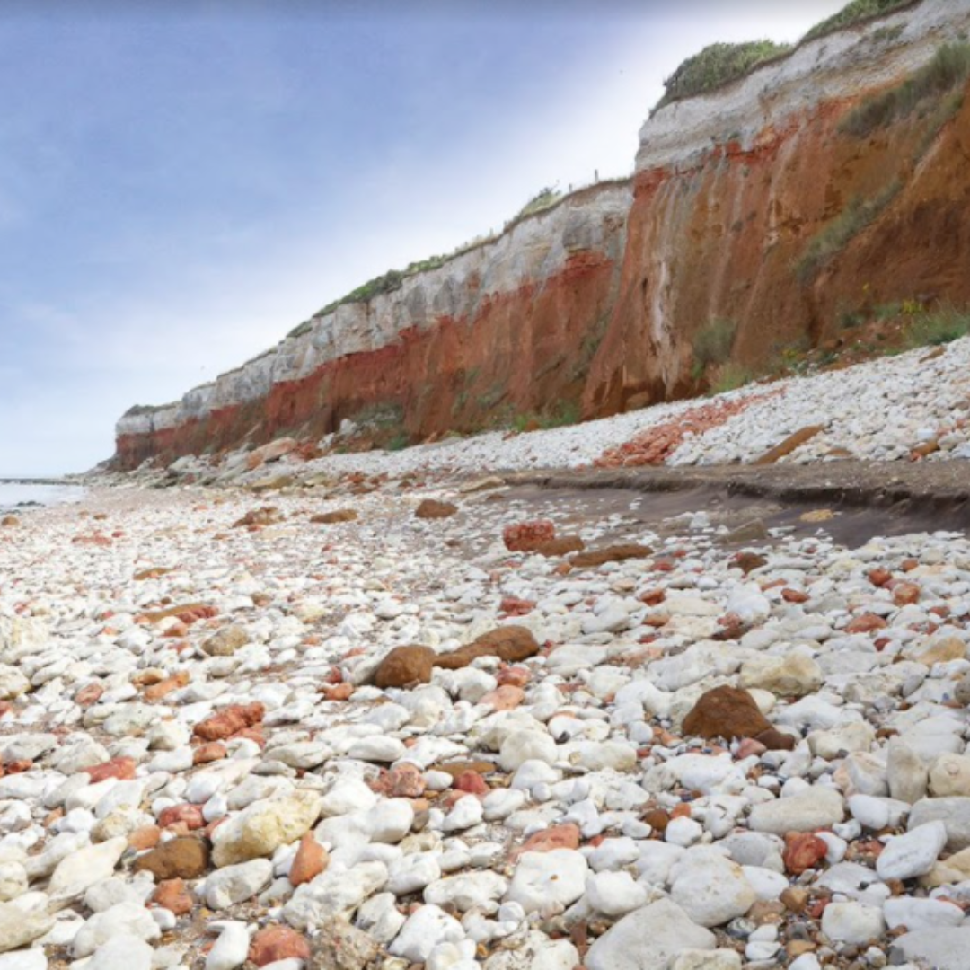 A stony beach on the coast of Hunstanton