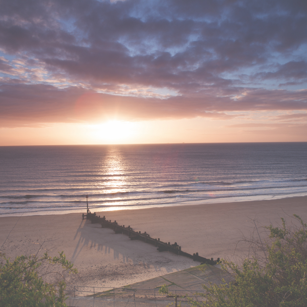 Sunset over a beach