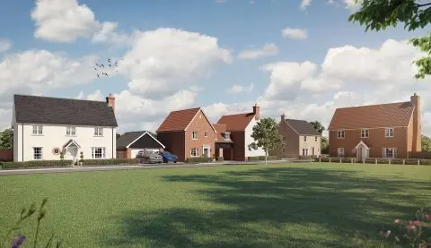 Church Farm Drayton - CGI streetscene - Hopkins Homes