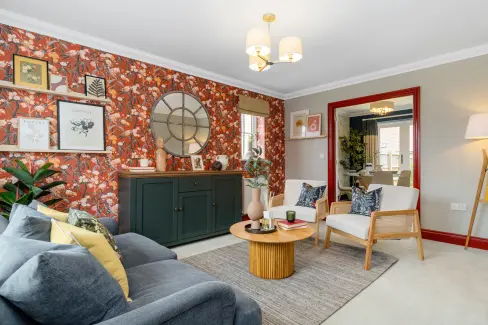 The living room in a Hopkins home
